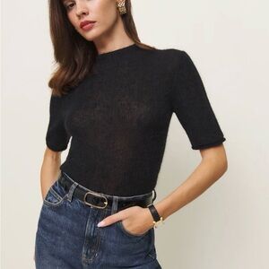 Reformation Beckett Mock Neck Sweater